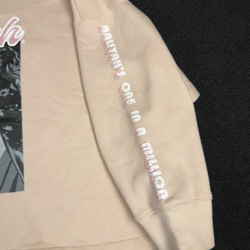 AALIYAH Branded Women's Medium Pink‎ Oversized Crop Graphic Sweatshirt 2XL - Picture 2 of 6